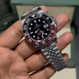 GMT Coke - Black Dial - Silver Jubilee Bracelet