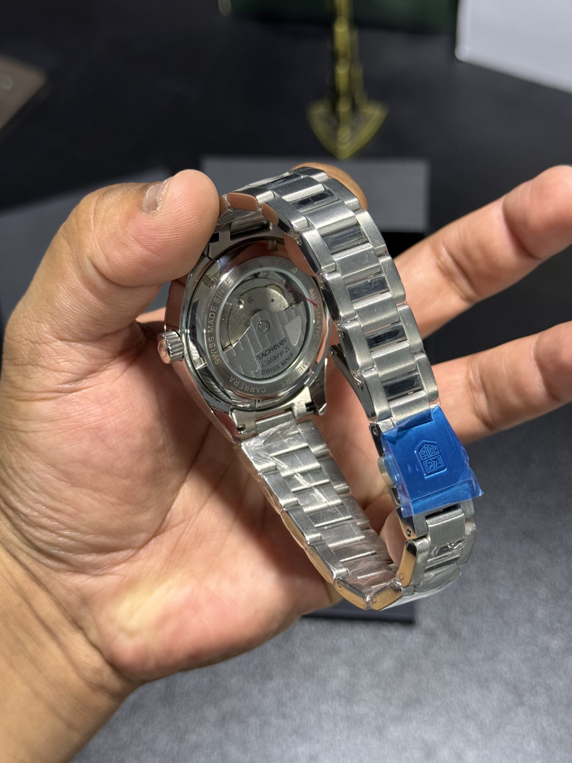 Calibre 5 - Black Dial - Silver Bracelet