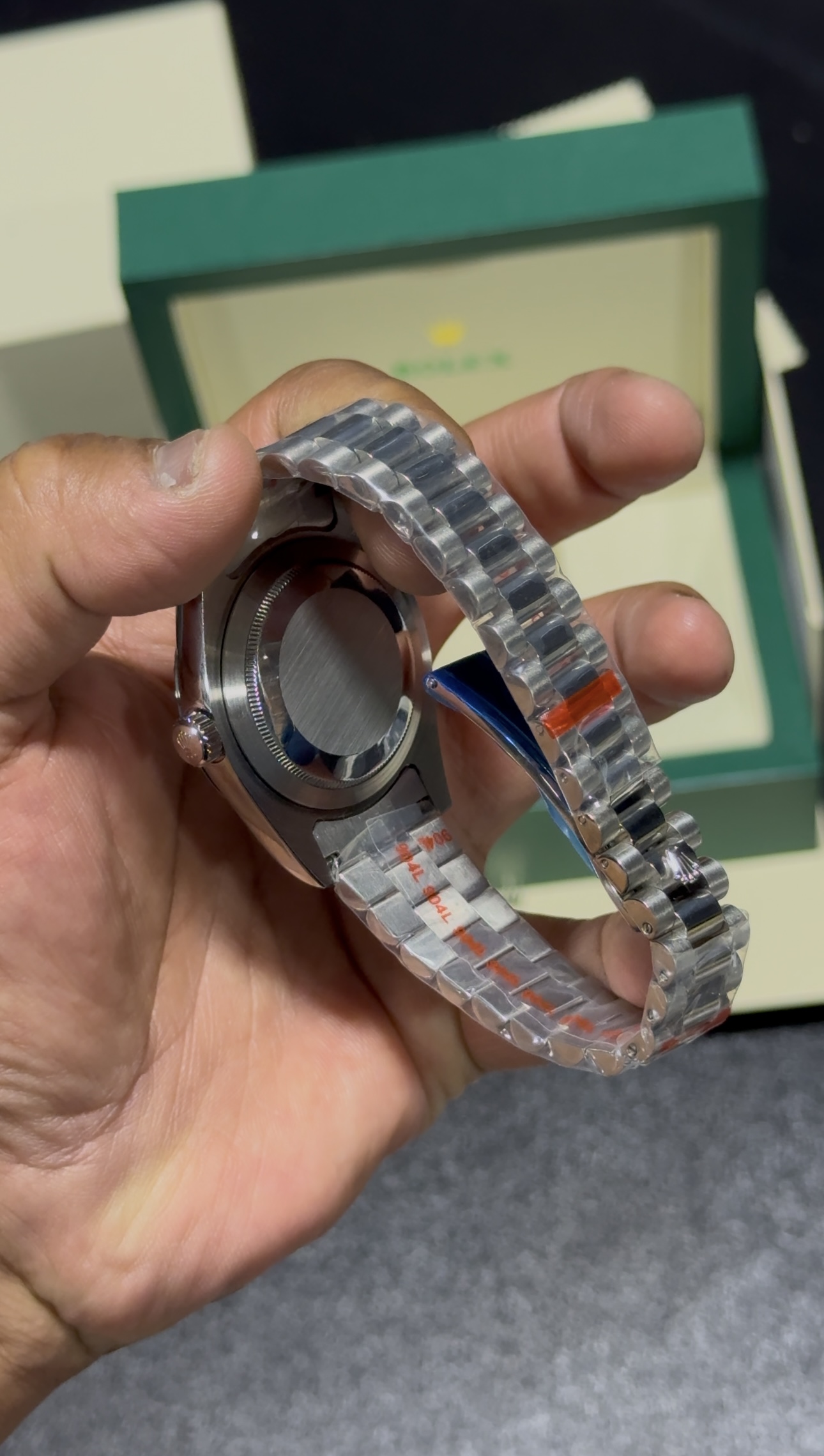 DayDate - Smoky Green Diamond Dial - Silver President Bracelet