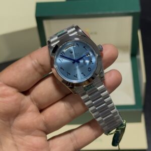 DayDate - Iceblue Arabic Dial - Silver President Bracelet