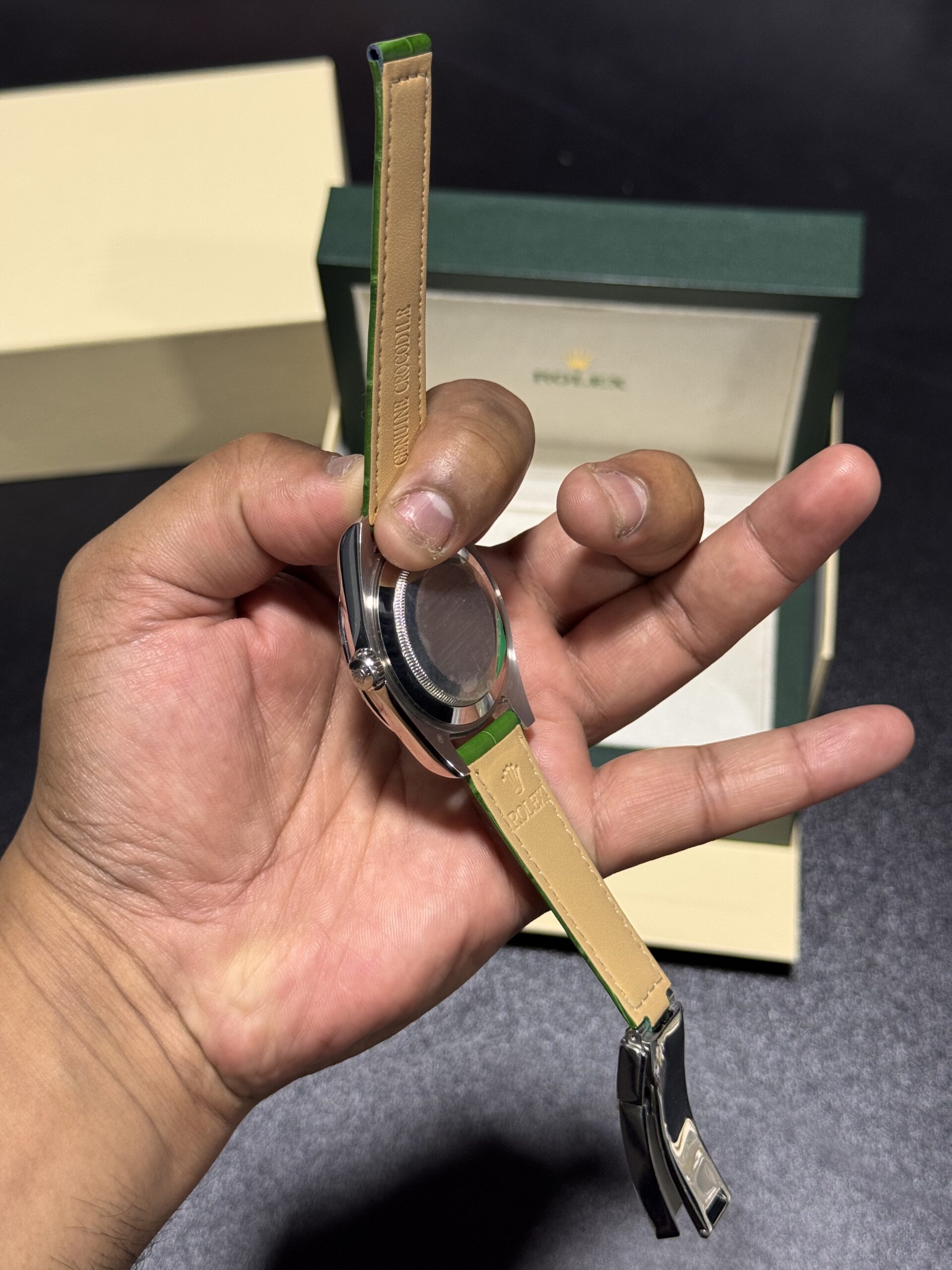 DayDate - Green Dial - Green Leather Strap