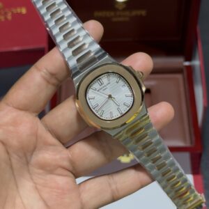 Nautilus - White Dial - Twotone Bracelet