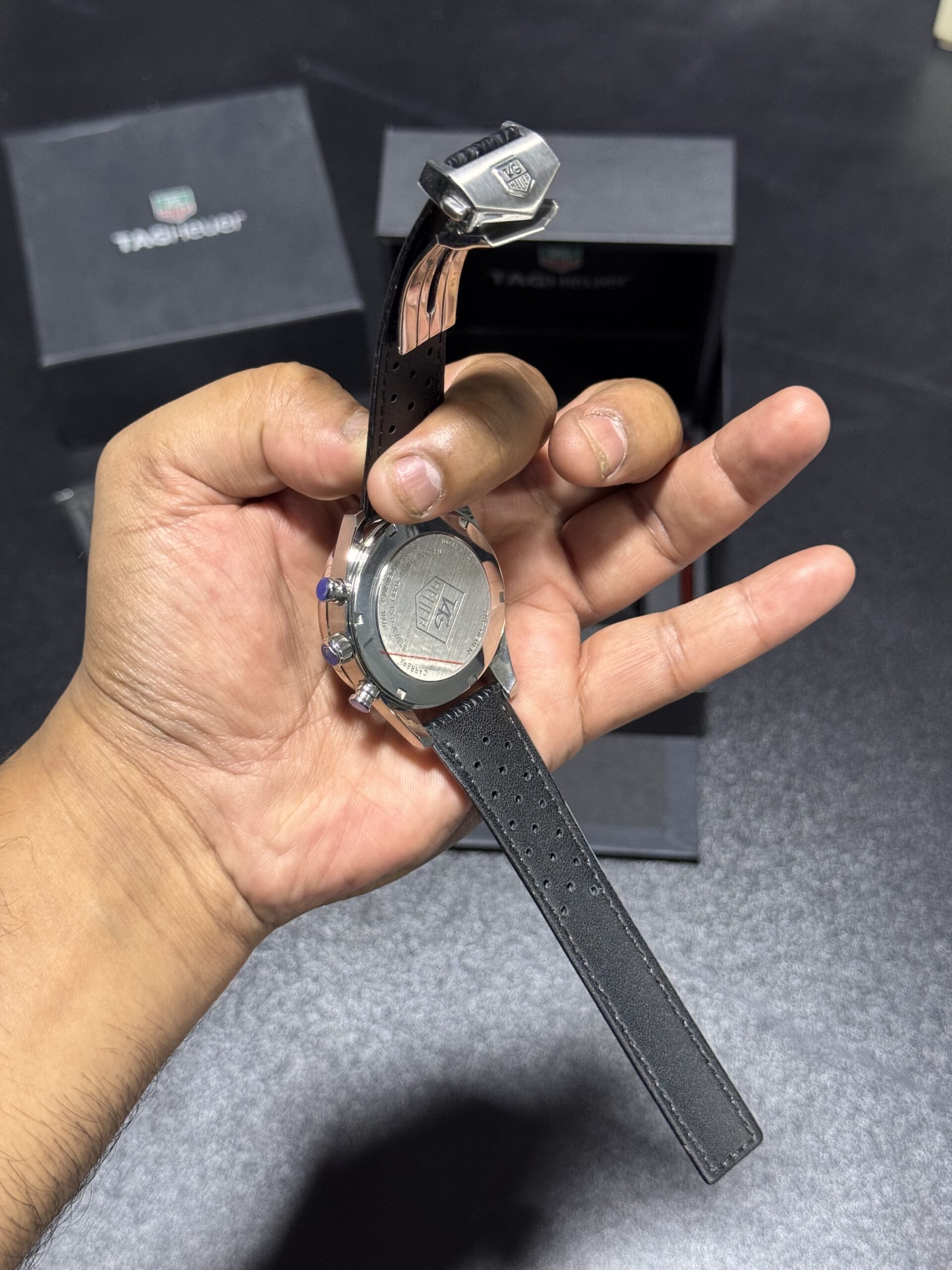 Carrera - Chrono - Black Dial - Black Leather Strap