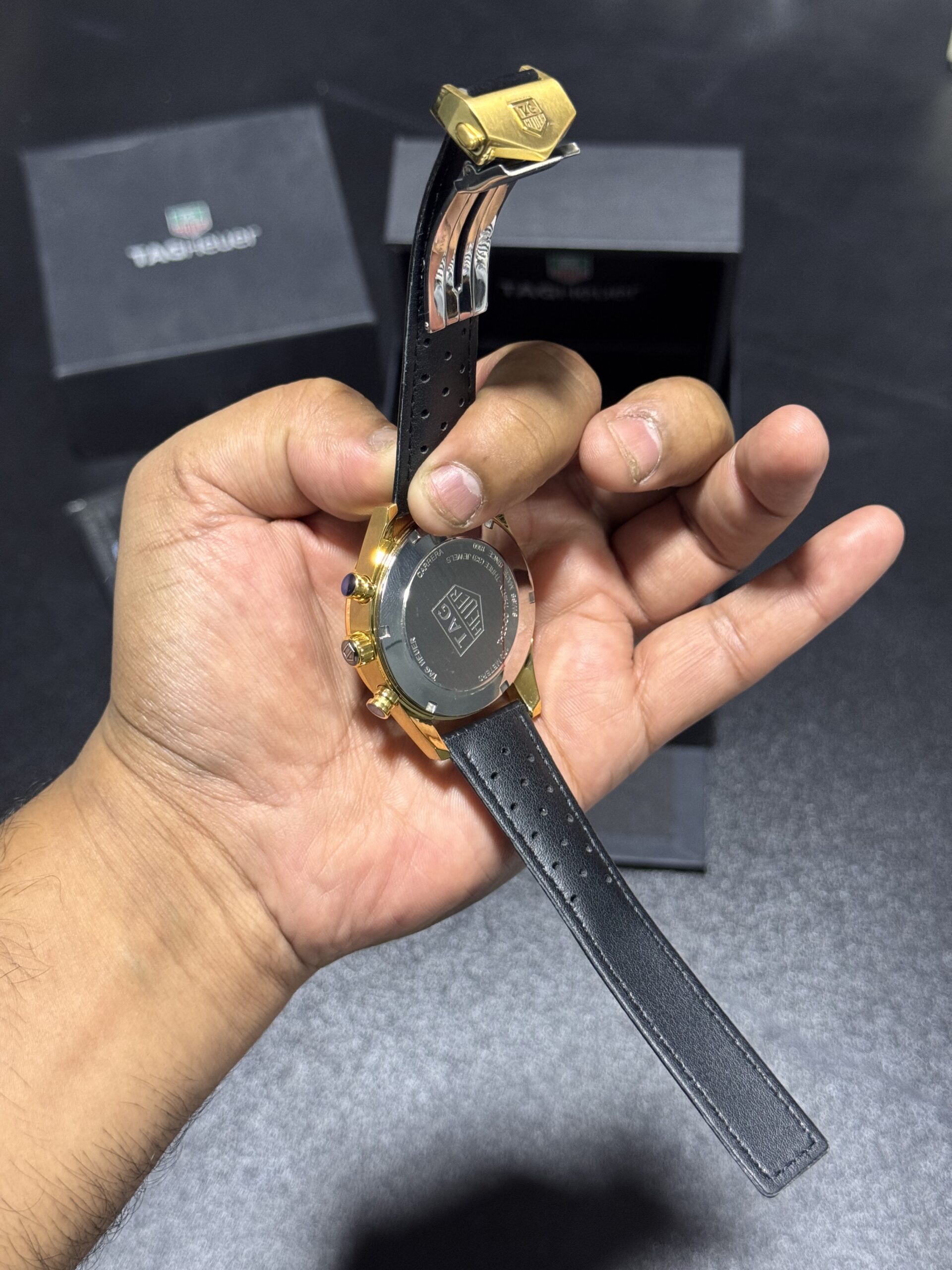 Carrera - Chrono - Black Dial - Black Leather Strap