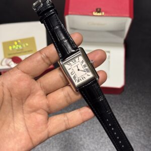 Tank - 38mm - White Dial - Black Textured Strap