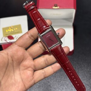 Tank - 38mm - Maroon Dial - Maroon Leather Strap