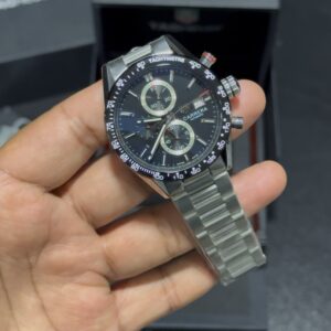 Carrera - Black Dial - Silver Bracelet