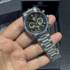 Carrera - Tourbillon + Chrono - Black Dial - Silver Bracelet