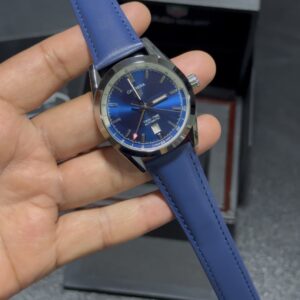 Twin-time - Blue Dial - Blue Leather Strap