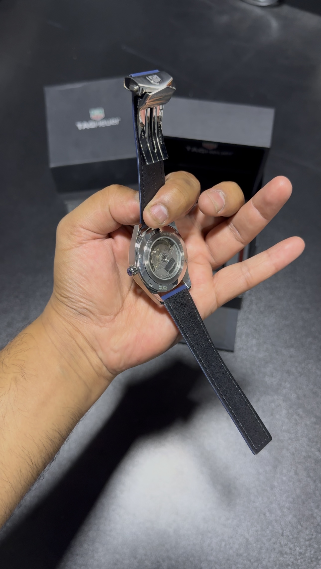 Twin-time - Blue Dial - Blue Leather Strap