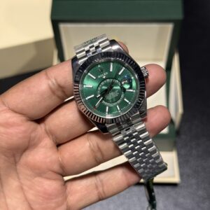 Sky-Dweller - Green Dial - Silver Jubilee Bracelet