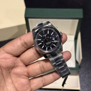 Sky-Dweller - Black Dial - Silver Oyster Bracelet