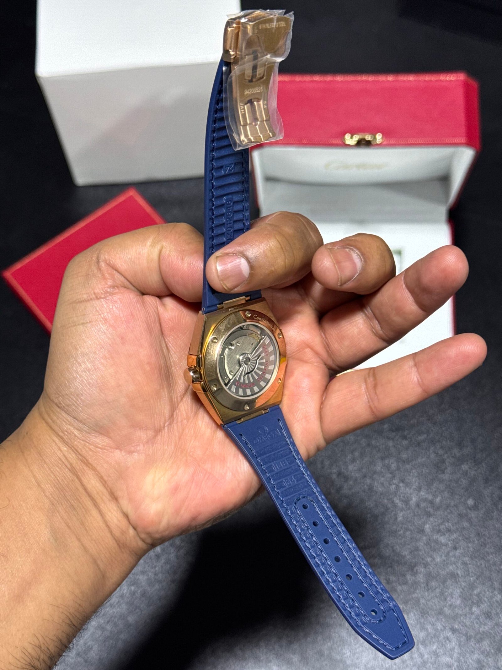 Constellation - Blue Dial - Rosegold Case - Blue Leather Strap