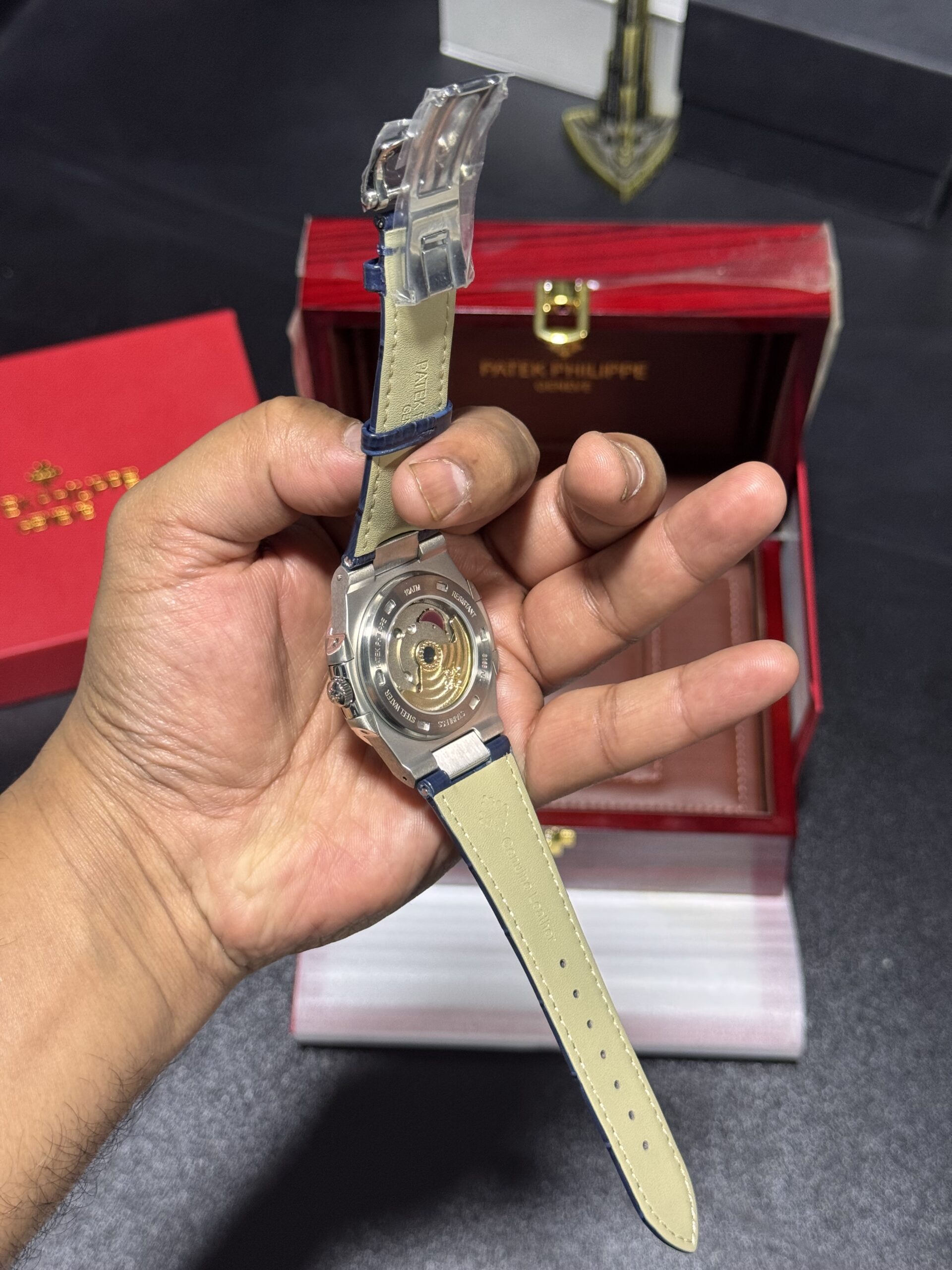 Nautilus - Blue Dial - Blue Leather Strap