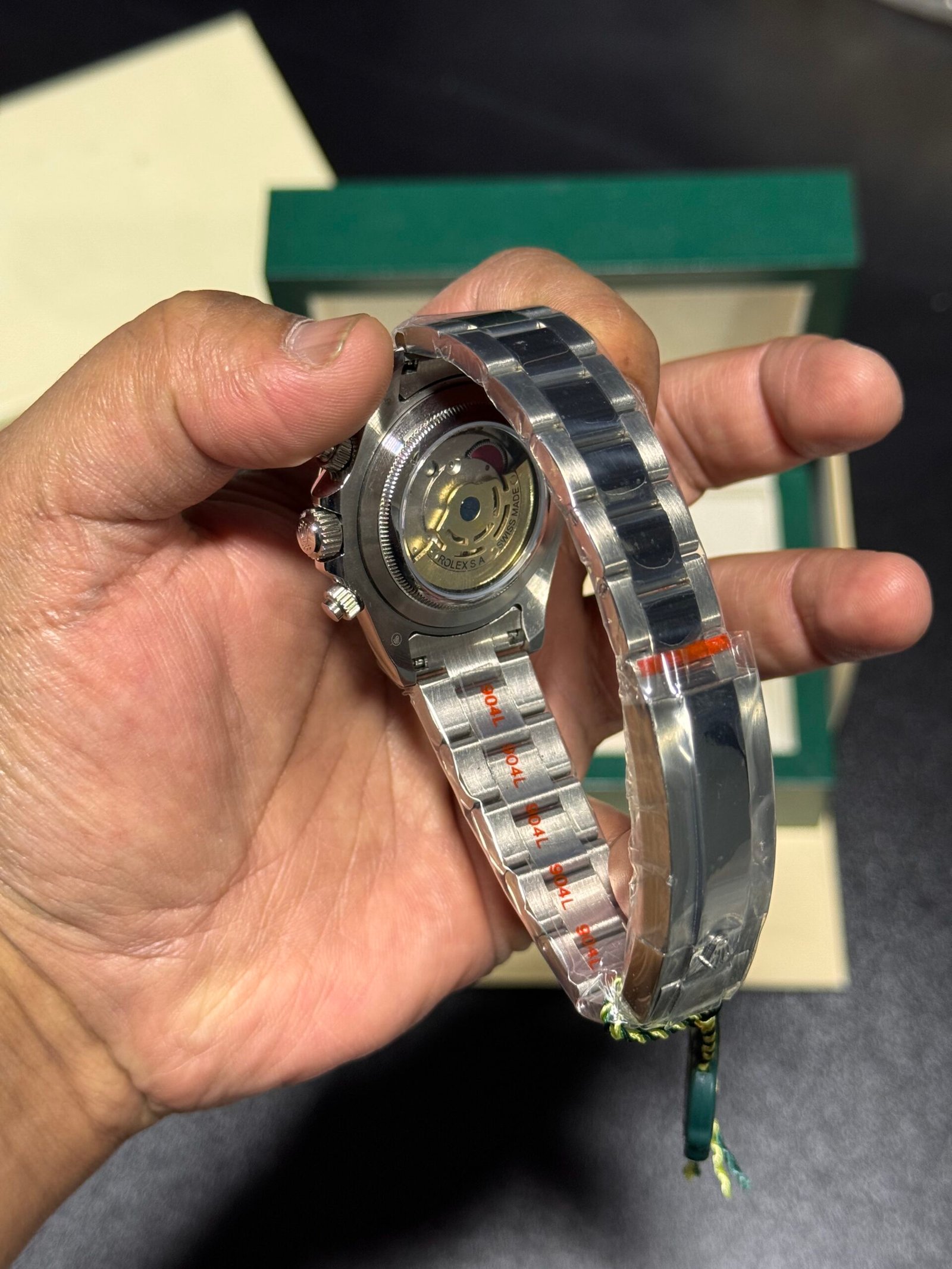 Daytona - Platinum Dial - Transparent Back - Silver Bracelet