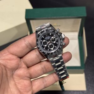 Daytona - Black Dial - Transparent Back - Silver Bracelet