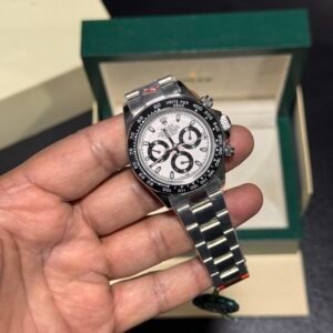 Daytona - White Dial - Transparent Back - Silver Bracelet