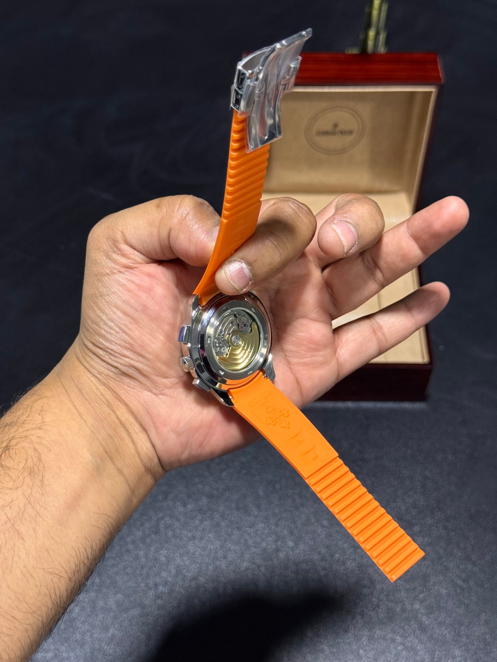 Aquanaut - High Quality - Grey Dial - Orange Silicon Strap