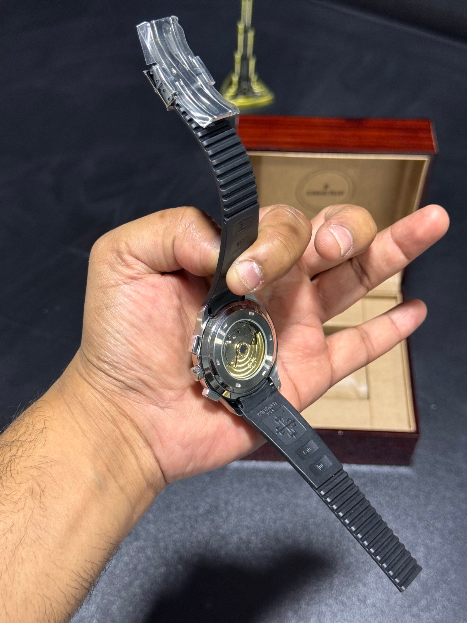 Aquanaut - Chrono - Black Dial - Black Silicon Strap