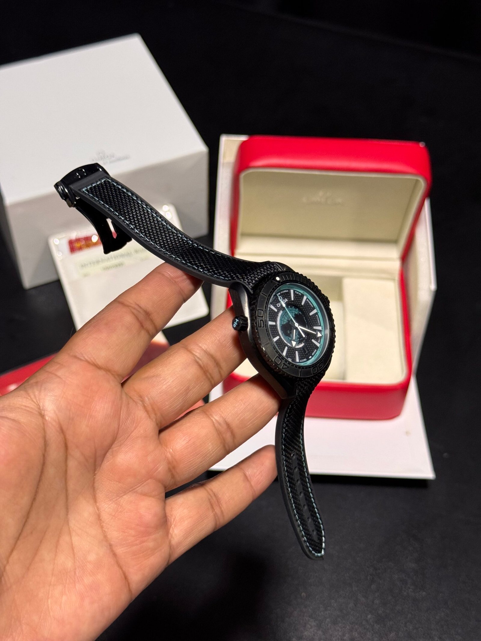 Planet Ocean - Black & Turquoise Dial - Black Rubber Strap