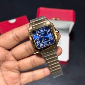 Santos – Blue Dial – Rosegold Bracelet