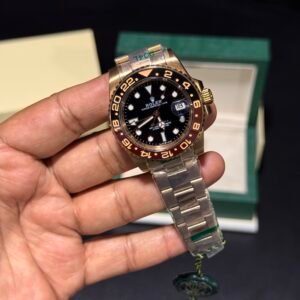 GMT - Rootbeer - Black Dial - Rosegold Oyster Bracelet
